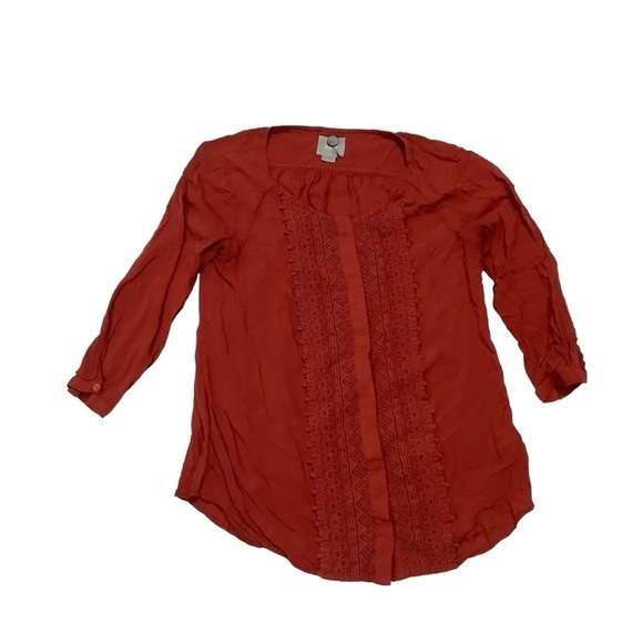 Maeve Boho Blouse Sz 6 Red Orange - Picture 5 of 9